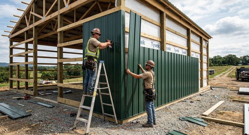 Pole Barn Siding Installation